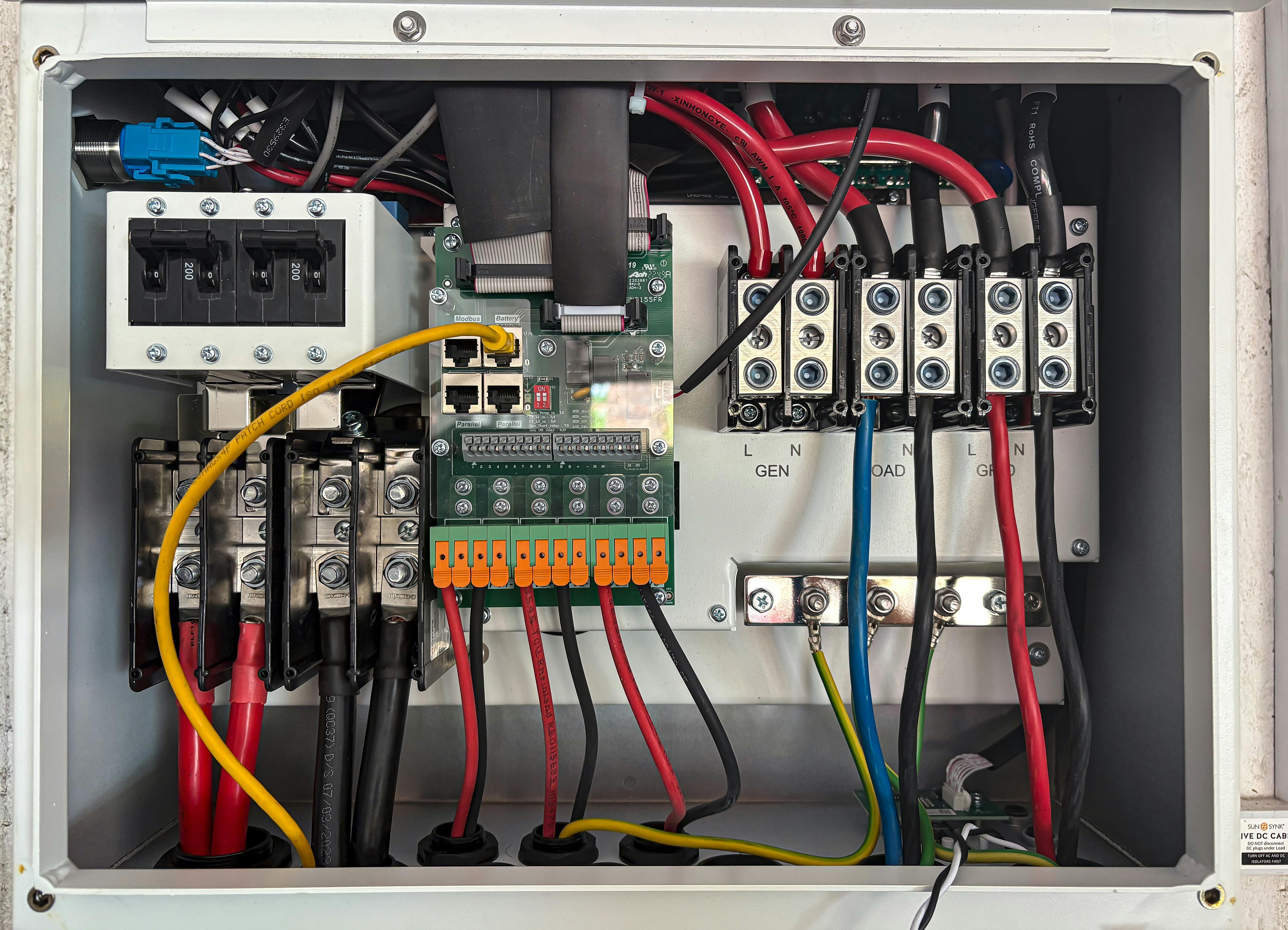 Electrical service entry and power distribution panel installation